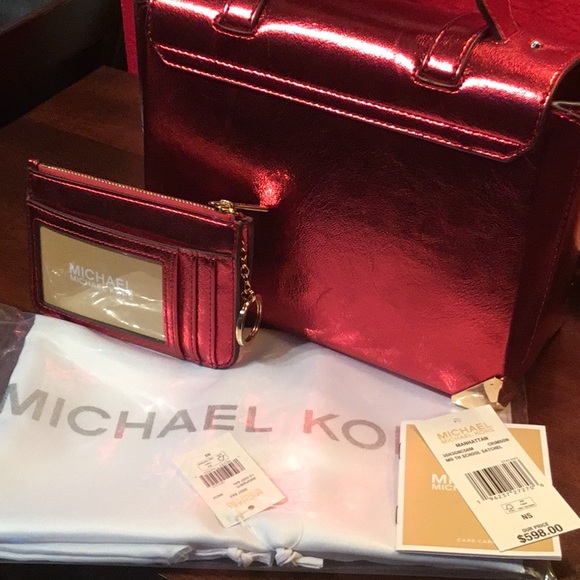 MICHAEL KORS METALLIC RED MANHATTAN - Picture 4 of 5
